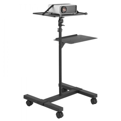 Projector Stand, Projector Floor Stand Adjustable Height from 22.8 to 57.3 in, DJ Equipment, Projector Mount with Tray, Ideal for Outdoor Movies, Home, Office, Stage and Studio, Max Load Capacity 88 lbs With Wheels, Black