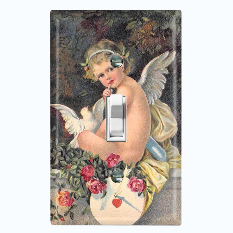 Plaque murale d'interrupteur à bascule Valentine Angel Cupid