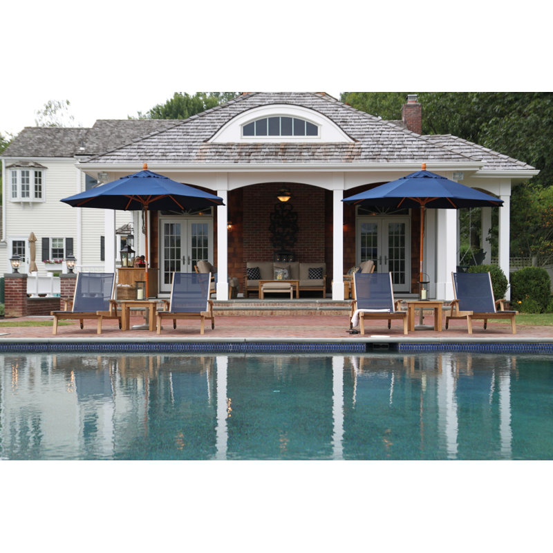 Chaise et table inclinables en teck Barbados