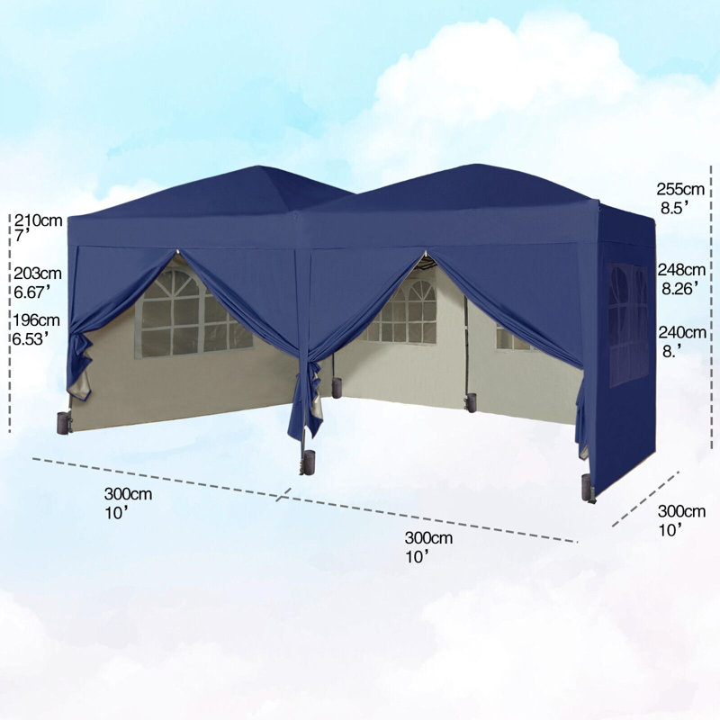 Alanie 6m x 3m Pop Up Gazebo, Blue