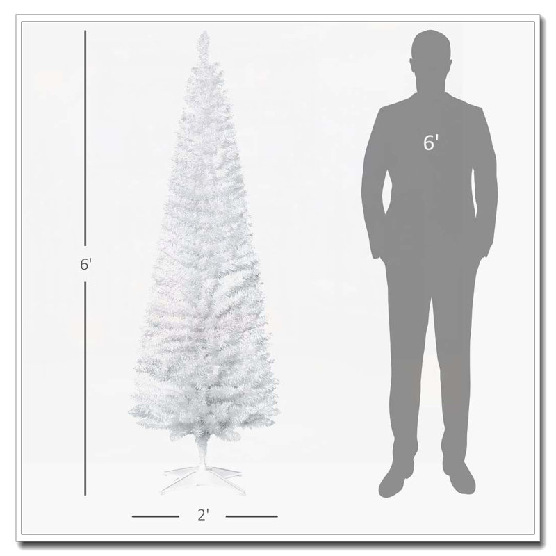 Arbre de Noël artificiel blanc 6 pi