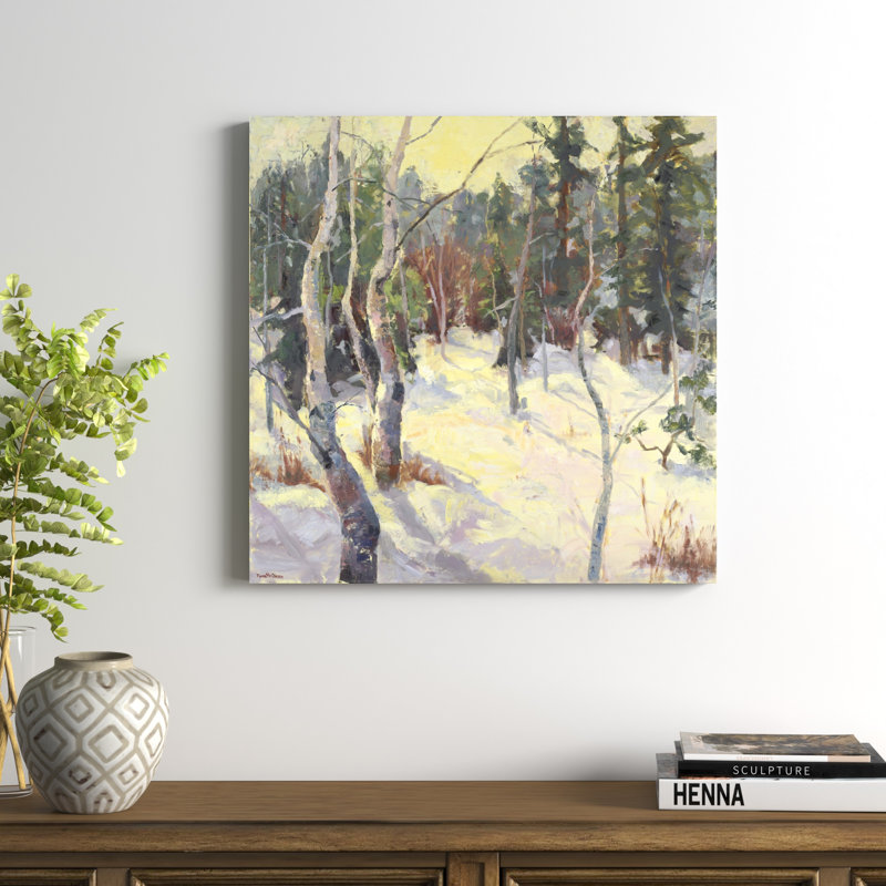 «Four Seasons Aspens IV», peinture sur toile, Toile tendue