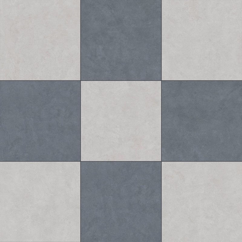 Lithos 12X12 Checkerboard Cemento And Cobalto, Cemento/Cobalto