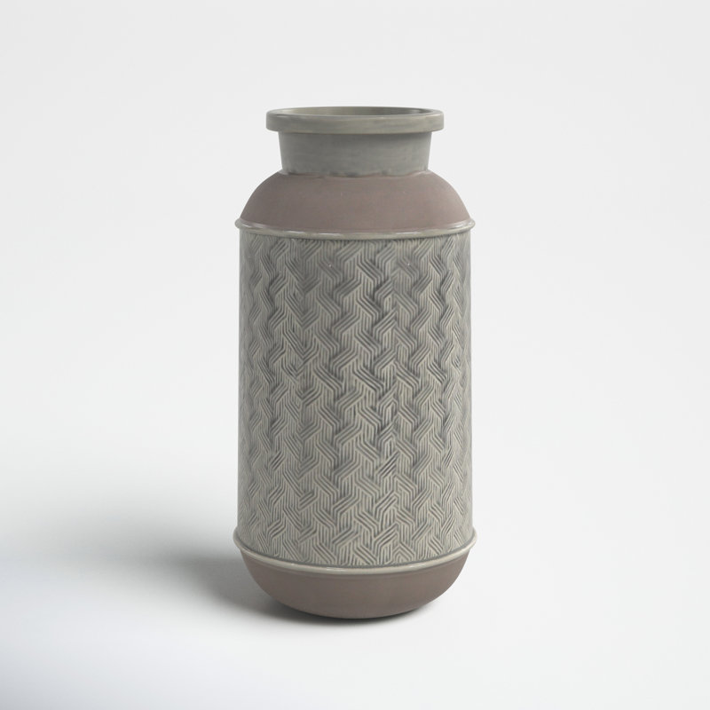Desdra Stoneware Table Vase, 15" H x 7" W x 7" D, Brown