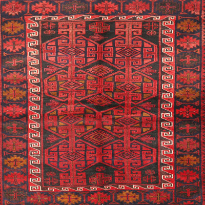Tapis traditionnel rouge / noir