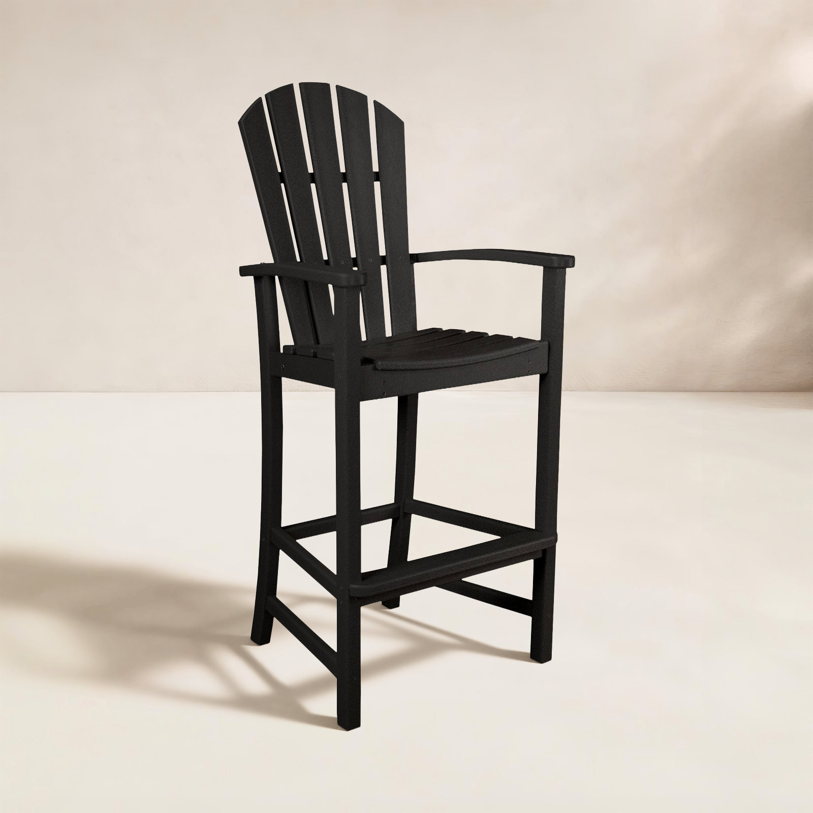 POLYWOOD® Palm Coast Patio Bar Stool, Black