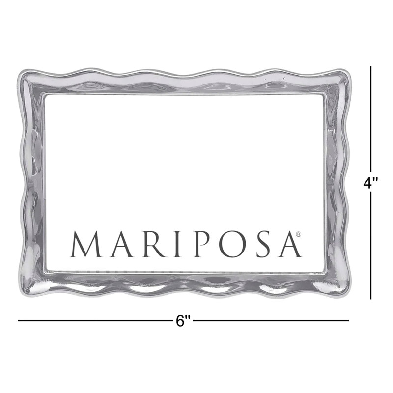 Metal Single Picture Frame Set in Silver, 4"  x 6"  