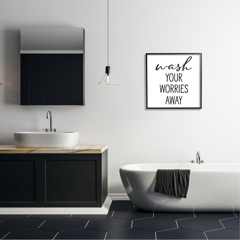 Wash Your Worries Away, Giclée encadrée noir minuit, L 24 po x H 24 po