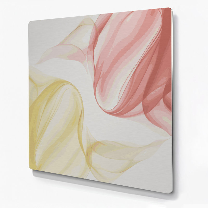 Gradient abstrait 77, art mural en métal beige, H 12 po x l 12 po