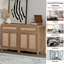 Buffet 30 po de large avec buffet en rotin de style campagnard, armoire de rangement avec tiroir et portes décorées en rotin, table de buffet Boho Credenzas pour la maison, la cuisine et le vestibule-1300026800