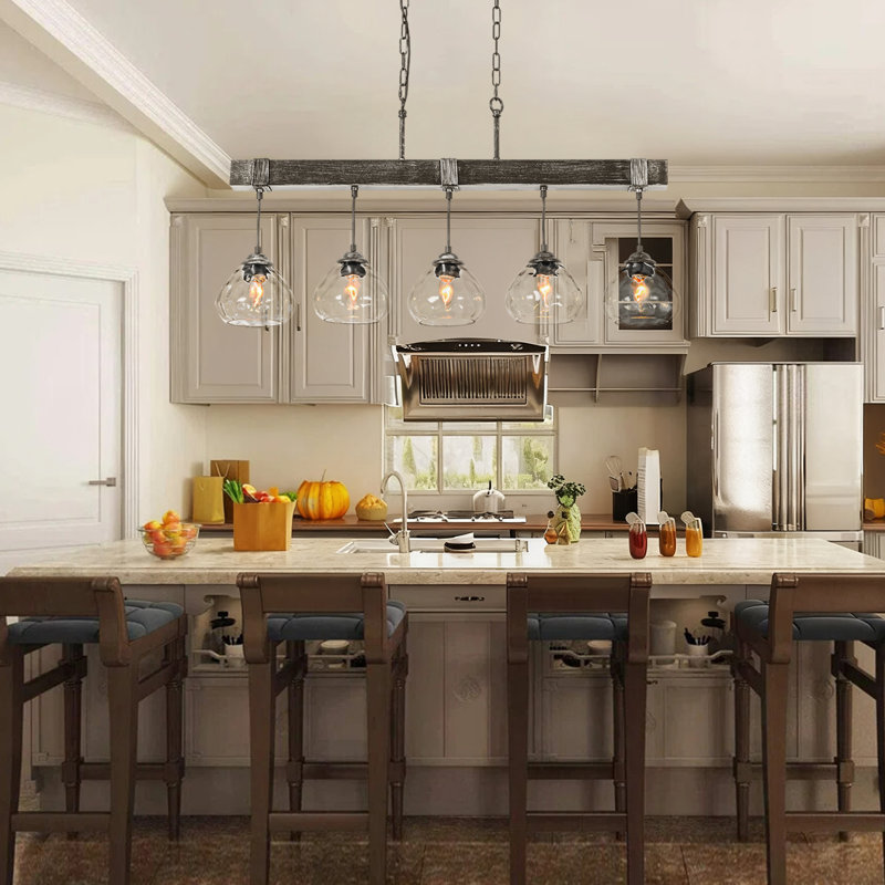  Luminaire suspendu linéaire pour îlot de cuisine à 5 lumières LineGlow