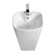 33" Tall Ceramic Rectangular Pedestal Bathroom Sink with Overflow