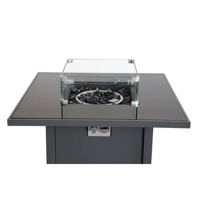 25" H X 30" W Steel Outdoor Fire Pit Table With Lid