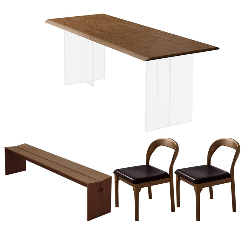 Ensemble de table de salle à manger moderne et minimaliste en acrylique, H 29,52 po x L 70,86 po x l 29,52 po
