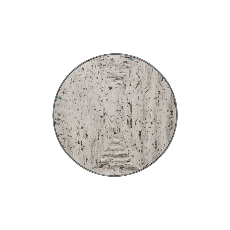 Tapis gris lavable à la machine, Rond 6 pi