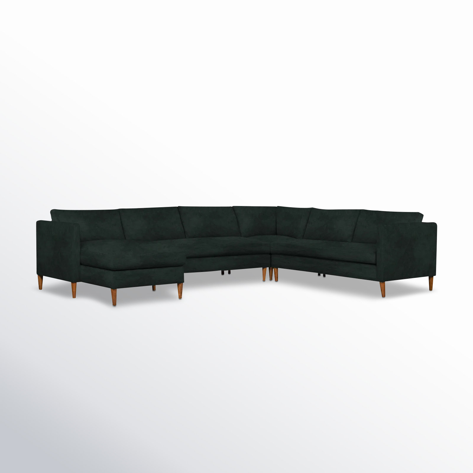 Clifford Chaise Sectional, Bella Hunter Performance Velvet, Left Hand Facing
