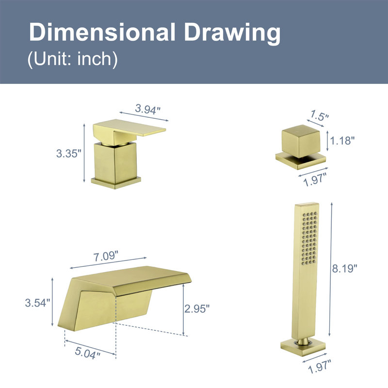 1 Handle Deck Waterfall Faucet with Diverter