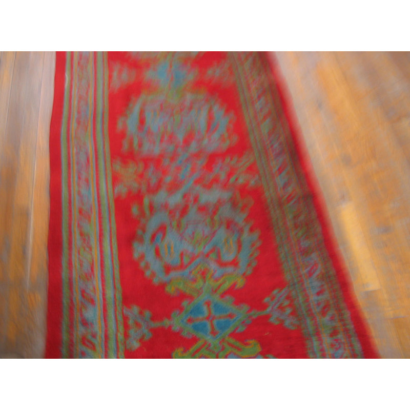Tapis de couloir antique en laine à très grande échelle Oushak