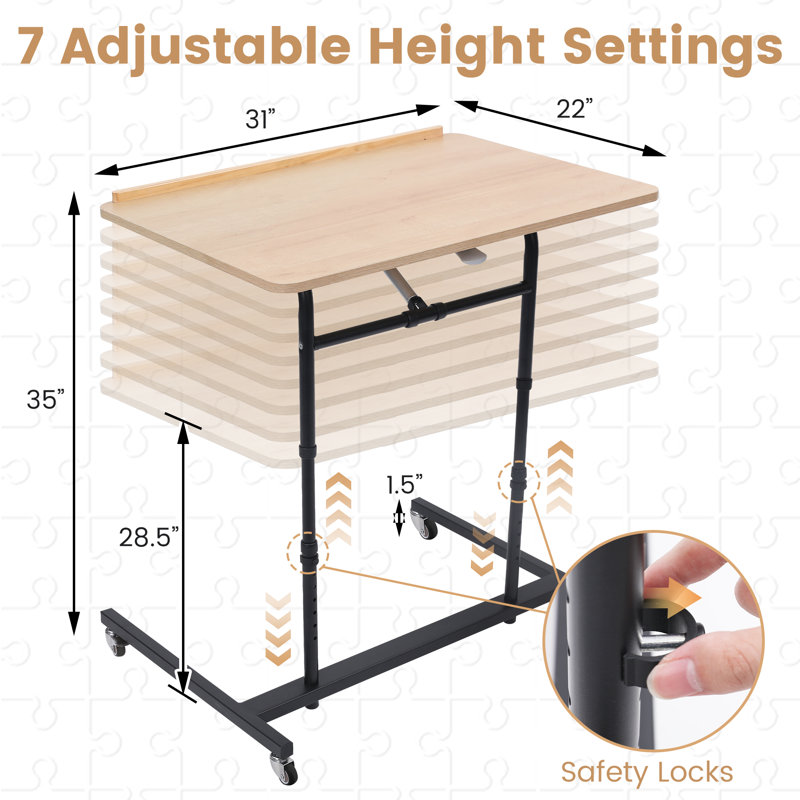 1500 Piece Jigsaw Puzzle Table with Wheels, Black