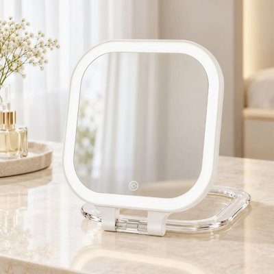 Miroir de maquillage lumineux pour voyage