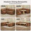 Banquette d'angle modulaire avec rangement, siège d'angle rembourré-1146126543