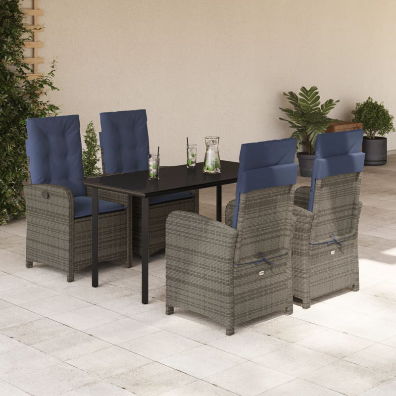 4 - Person Patio Dining Set with Rectangular Table , Cushions Included