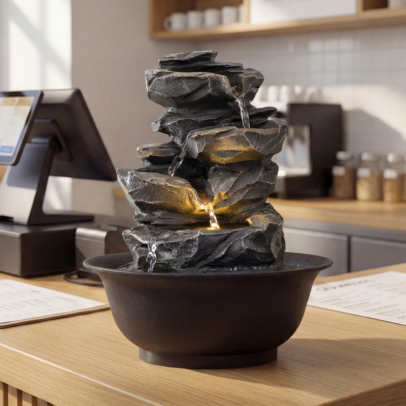 Tabletop Water Fountain Indoor Desktop Cascading Water Feature