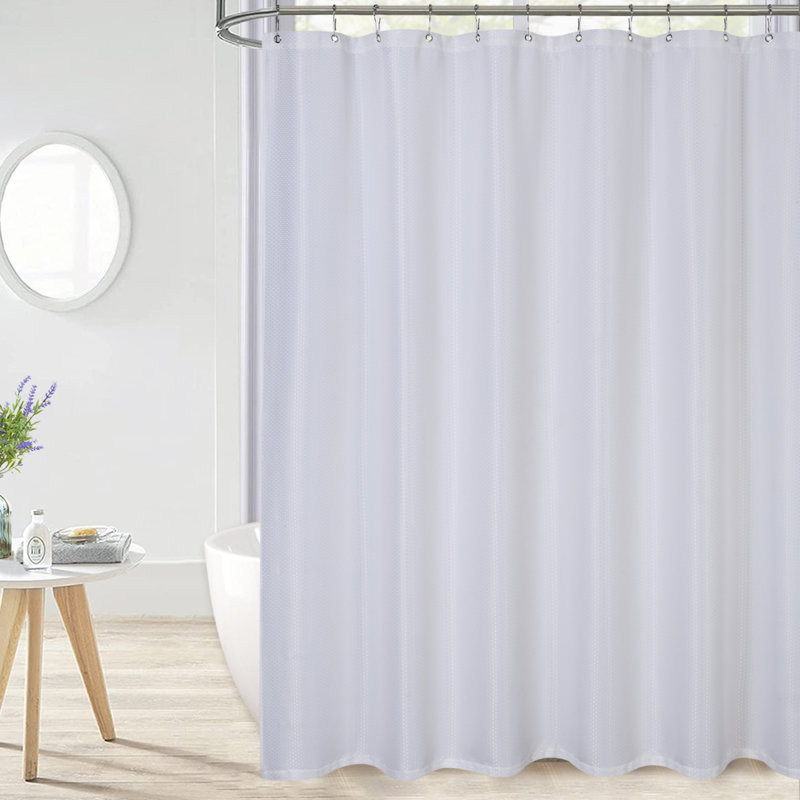 Rideau de douche simple de couleur unie Thisnes, H 72 po x l 72 po, Blanc