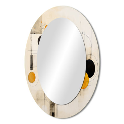 A Sense Of Timelessness Watercolor Yellow Black - Gold Modern Oval Wall Mirror