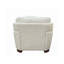 Chaise d'appoint Brancaster avec pivot, cuir fleur blanc rétro et aluminium