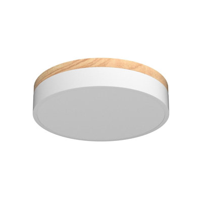 Plafonnier encastré à DEL à intensité variable en bois, luminaires modernes ronds à proximité du plafond 5CCT 2700K-6000K, plafonnier blanc minimaliste pour chambre à coucher, cuisine, couloir, salle de lavage