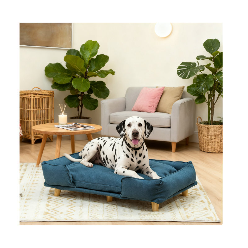 Lit surélevé pour animaux avec coussin confortable