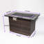 Foyer de table 44 po au gaz propane, rectangulaire 50 000 BTU avec plateau à tuiles et base en osier pour patio extérieur - brun