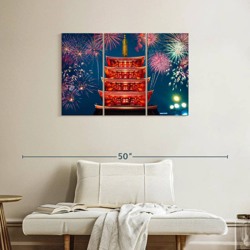 Senso Ji Temple Fireworks, 24" H x 38" W