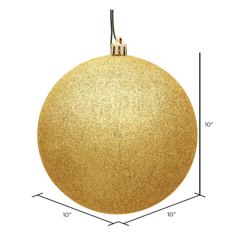 Décoration de boule décorative des Fêtes, Paillettes miel doré, H 10 po x l 10 po x P 10 po