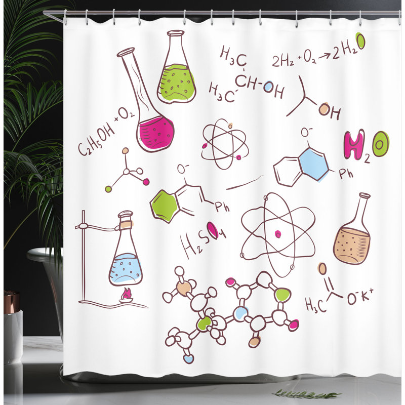 Shower Curtain with Hooks Included, 75"H x 69"W