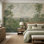Papier peint tropical paysage tropical, palmiers, illustration murale amovible, décoration murale