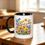 Brightly Colored Floral Ceramic Mug for Tea - Reusable And Insulated Travel Cup, Hand-Wash Only - Great for Both Hot And Cold Drinks.