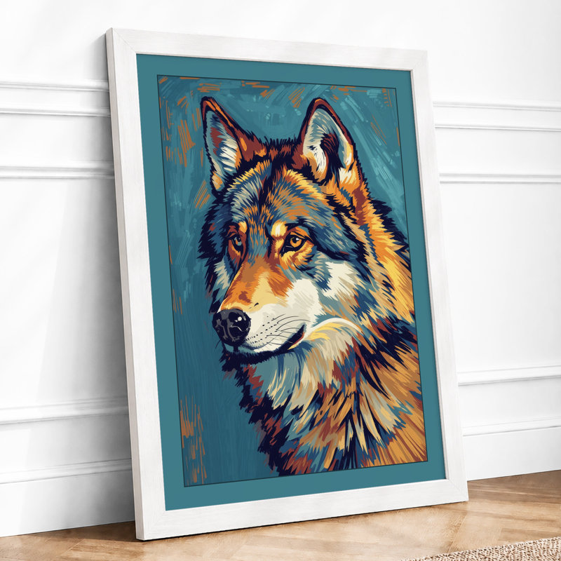 Expressive Wolf Modern - Print, A1 - 84.1 x 59.4 cm, White