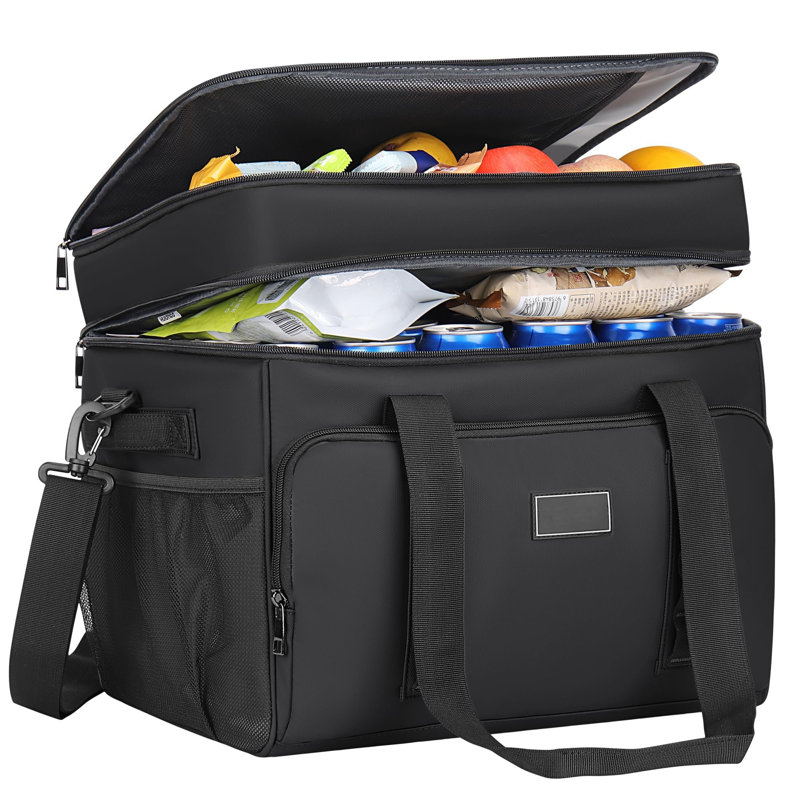 Ebern Designs 42L Picnic Tote Bag Cooler, Black