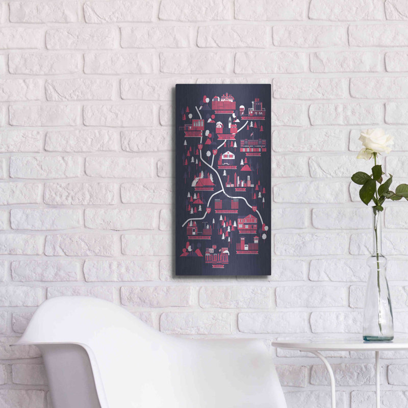 «The Walking Dead Map» par Robert Farkas, art mural en métal, H 24 po x l 12 po