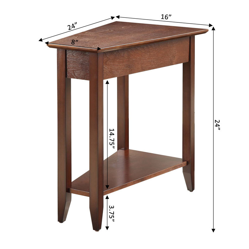 Carbin 24" Tall End Table with Shelf, Espresso