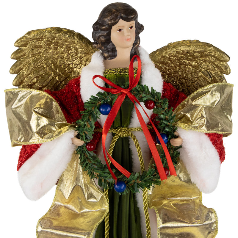 18'' Floral Fabric Angels Tree Topper