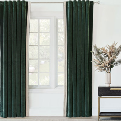 Esmeralda Velvet Room Darkening Curtain Single Panel