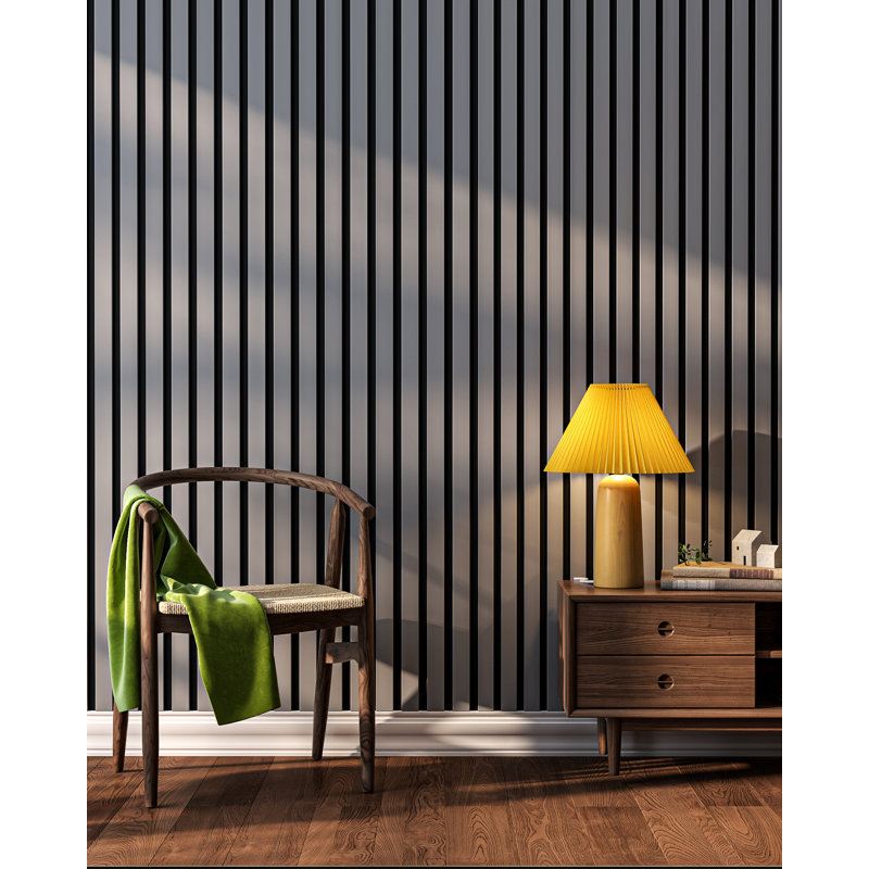 L 94 po x l 12,5 po - panneau mural à lattes en bois insonorisées et insonorisées 3D - Panneau décoratif en MDF Shiplap