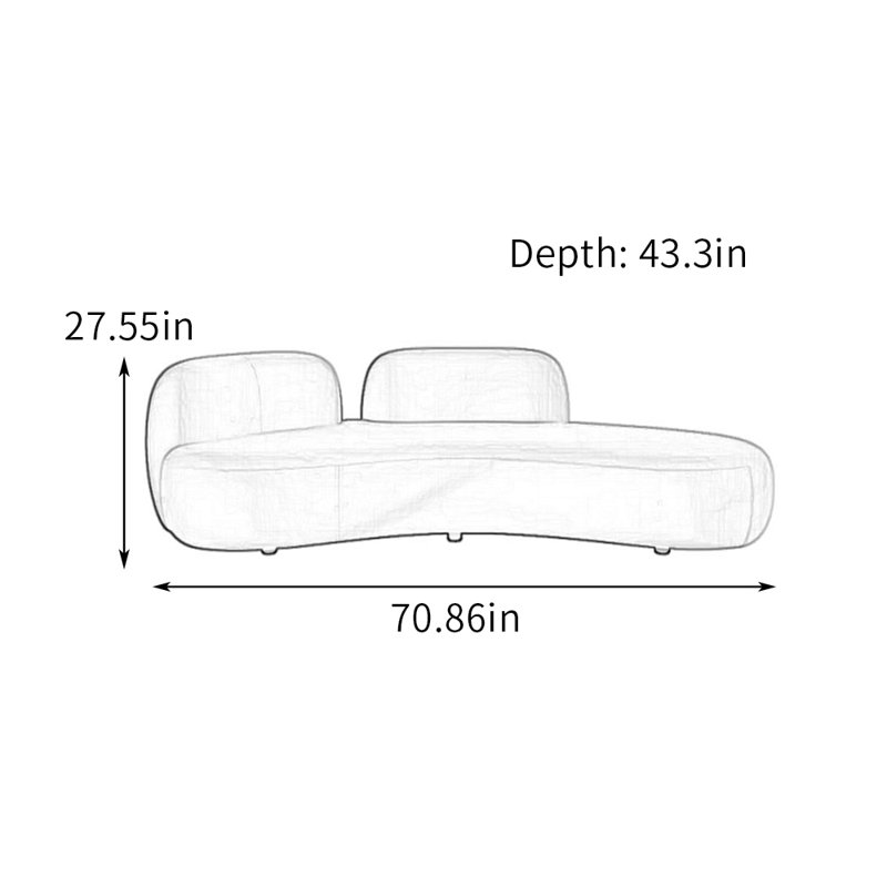 Chaise longue ergonomique avec tissu en flanelle, Orienté à gauche (vu de face), Vert