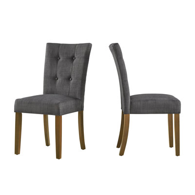 Chaise d’appoint capitonnée en lin Mitzi