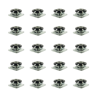 Inserts de niveleur à filetage simple en métal Outwater Industries pour tubes carrés de 1-1 / 4 po, acier traité thermiquement et base plaquée en zinc, s'adapte aux tubes carrés de calibre 16 à 18, filetage: 1 / 4-20, paquet de 20