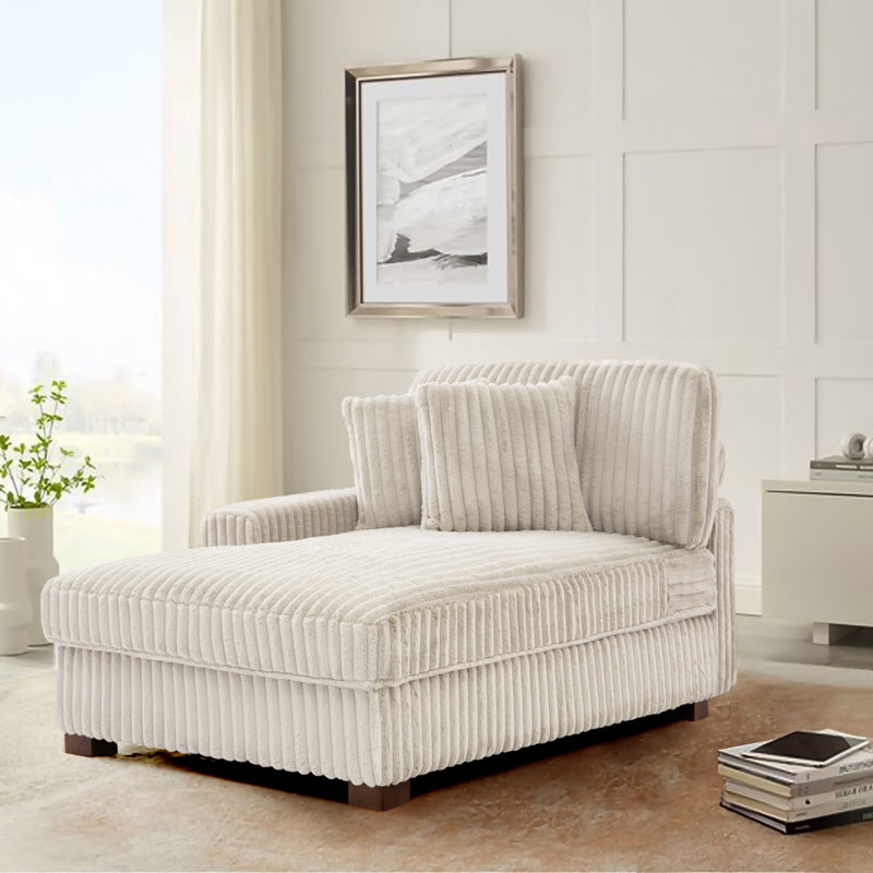 Upholstered Chaise Lounge, White