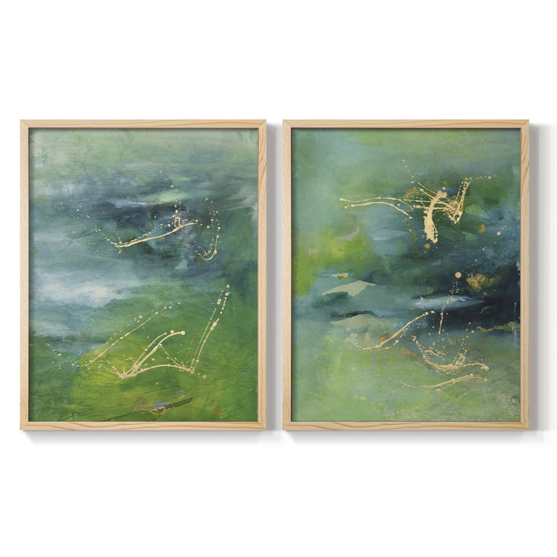 Impression encadrée Peaceful Diptych I-Premium - prêt à être accroché - pas de clous requis - pas de clous requis